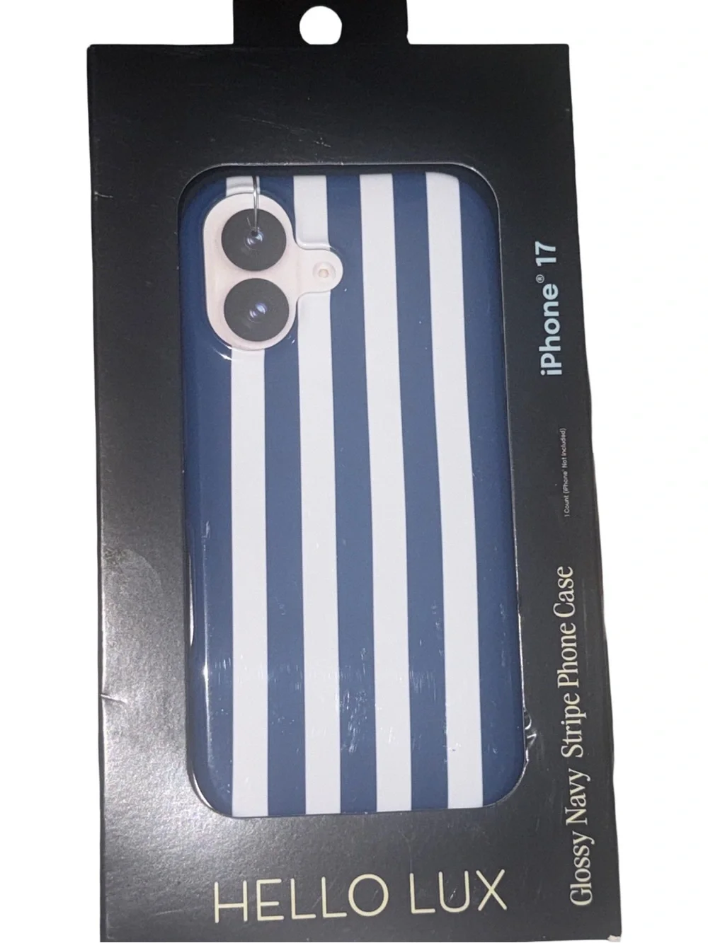Hello Lux Navy Cabana Stripe Glossy iPhone Case Iphone 16 New in Box